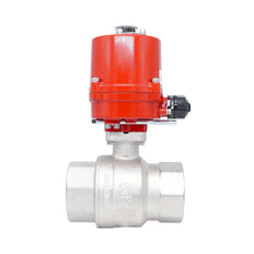 Rp 3" 2-Way Electric Brass Ball Valve 100-240 V AC