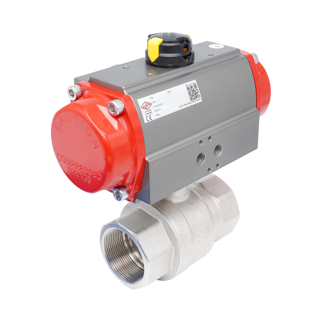 Rp 2-1/2" 2-Way Pneumatic Brass Ball Valve - Spring Closing