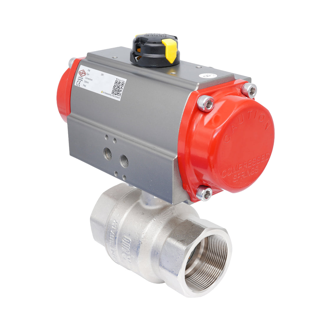 Rp 2-1/2" 2-Way Pneumatic Brass Ball Valve - Spring Closing