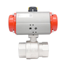 Rp 2-1/2" 2-Way Pneumatic Brass Ball Valve - Spring Opening