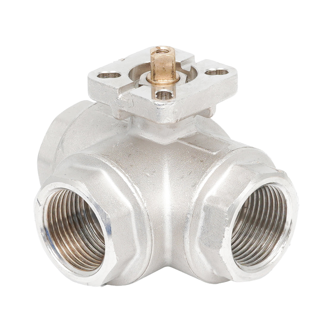 Rp 2" 3-way L-Bore Brass Ball Valve ISO-Top F05 PN25 - TamesonPRO 1142-200-L