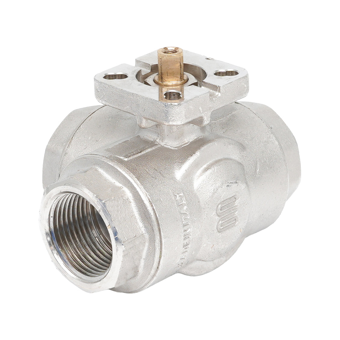 Rp 1-1/4" 3-way L-Bore Brass Ball Valve ISO-Top F04/F05 PN40 - TamesonPRO 1142-114-L