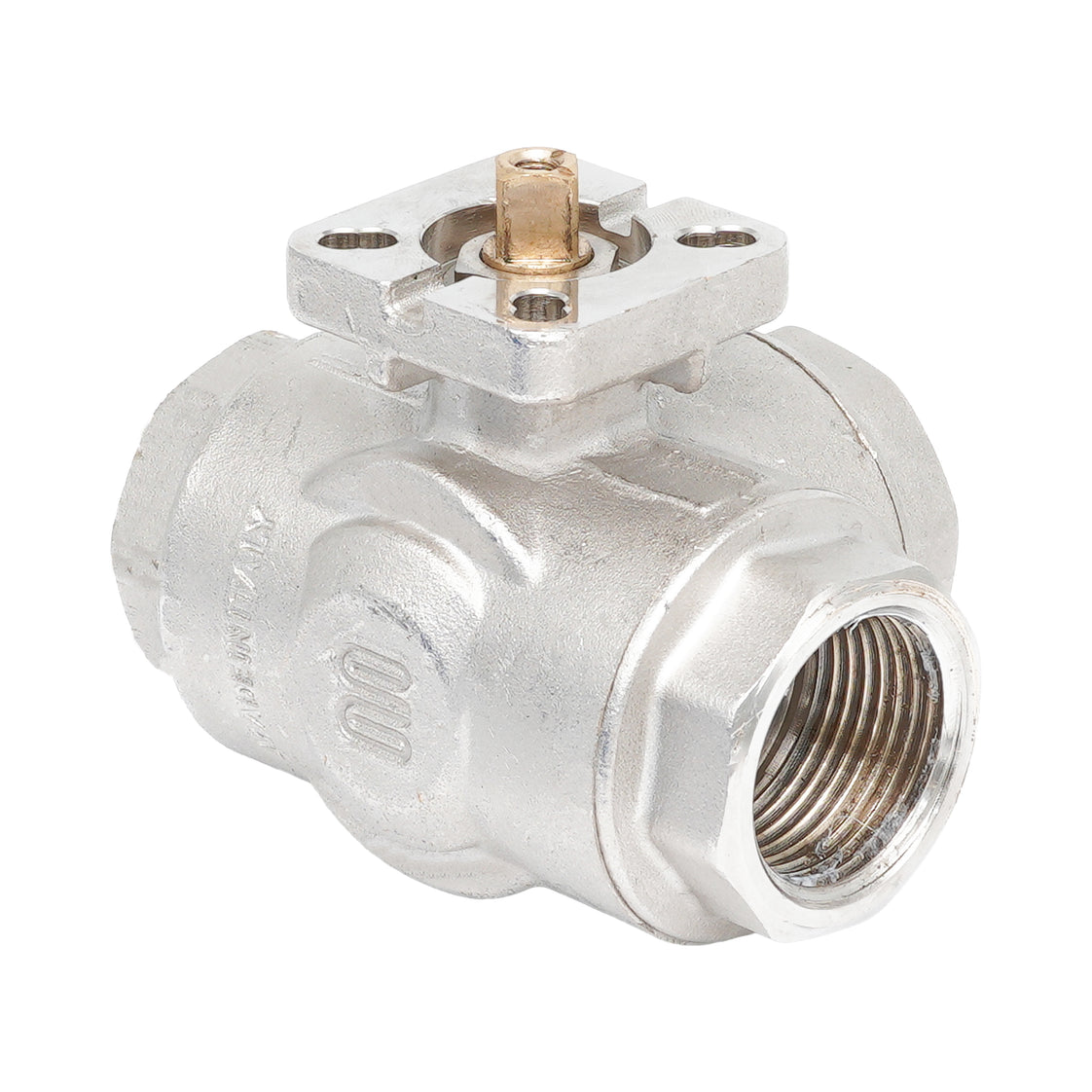 Rp 1-1/2" 3-way T-Bore Brass Ball Valve ISO-Top F04/F05 PN25 - TamesonPRO 1142-112-T