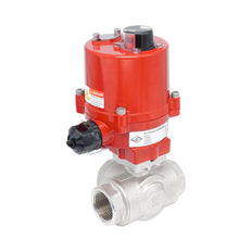 Rp 3/4" T-Bore 3-Way Electric Brass Ball Valve 24 V AC/DC