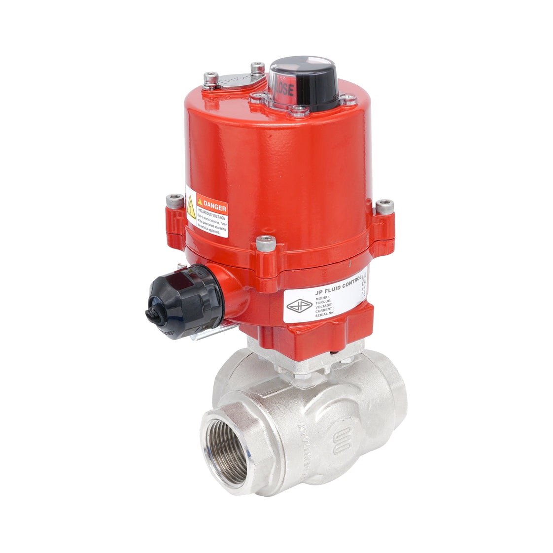 Rp 1" T-Bore 3-Way Electric Brass Ball Valve 100-240 V AC