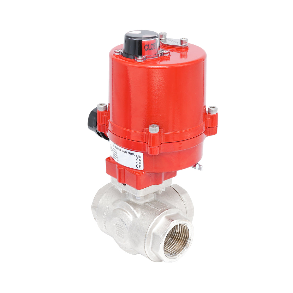 Rp 2" T-Bore 3-Way Electric Brass Ball Valve 100-240 V AC