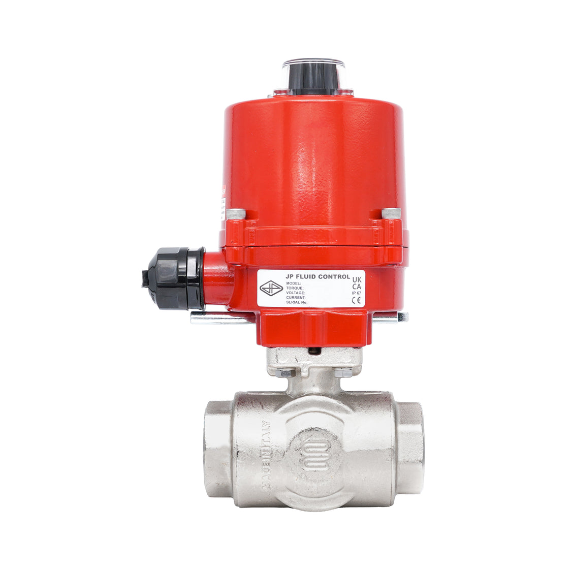 Rp 1/2" T-Bore 3-Way Electric Brass Ball Valve 100-240 V AC