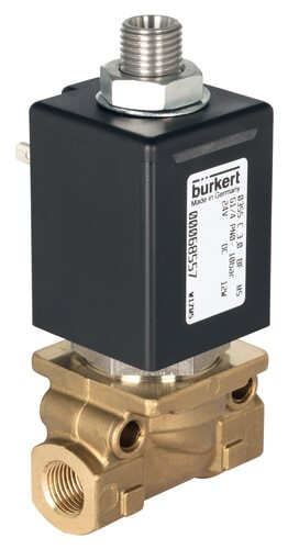 Solenoid Valve 3/2-Way G3/8'' NC Brass PEEK 0-70bar/1015psi 230VAC Vacuum 0355 144097
