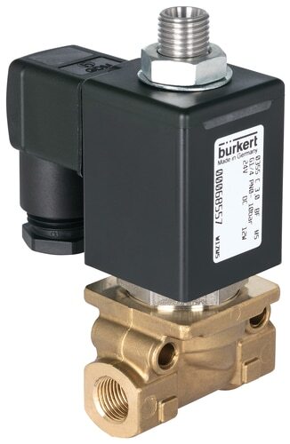 Solenoid Valve 3/2-Way G1/4'' NC Brass PTFE 0-5bar/73psi 110VAC Vacuum 0355 67164