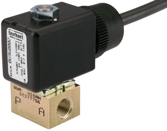 Solenoid Valve NC 20x20 mm SFB Plastic FKM -1-1bar/15psi 24VDC 7011 20071393