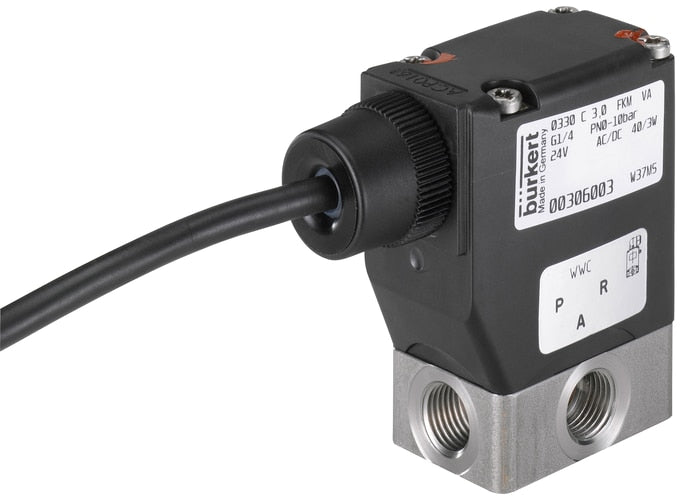 Solenoid Valve 3/2-Way G1/4'' NC Stainless steel EPDM 0-10bar/145psi 24VAC/DC 0330 353632