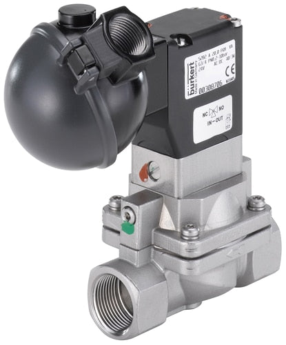 Solenoid Valve NPT 1'' NC Stainless steel FKM 0.2-10bar/3-145psi 240VAC Anti-Waterhammer ATEX 5282 393773