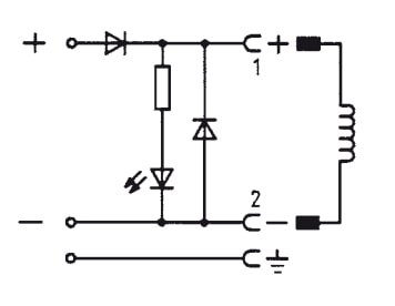Connector 12-24V DC (DIN - A) with 3m cable LED Recovery Diode and Polarity Protection - Burkert 2508 783587