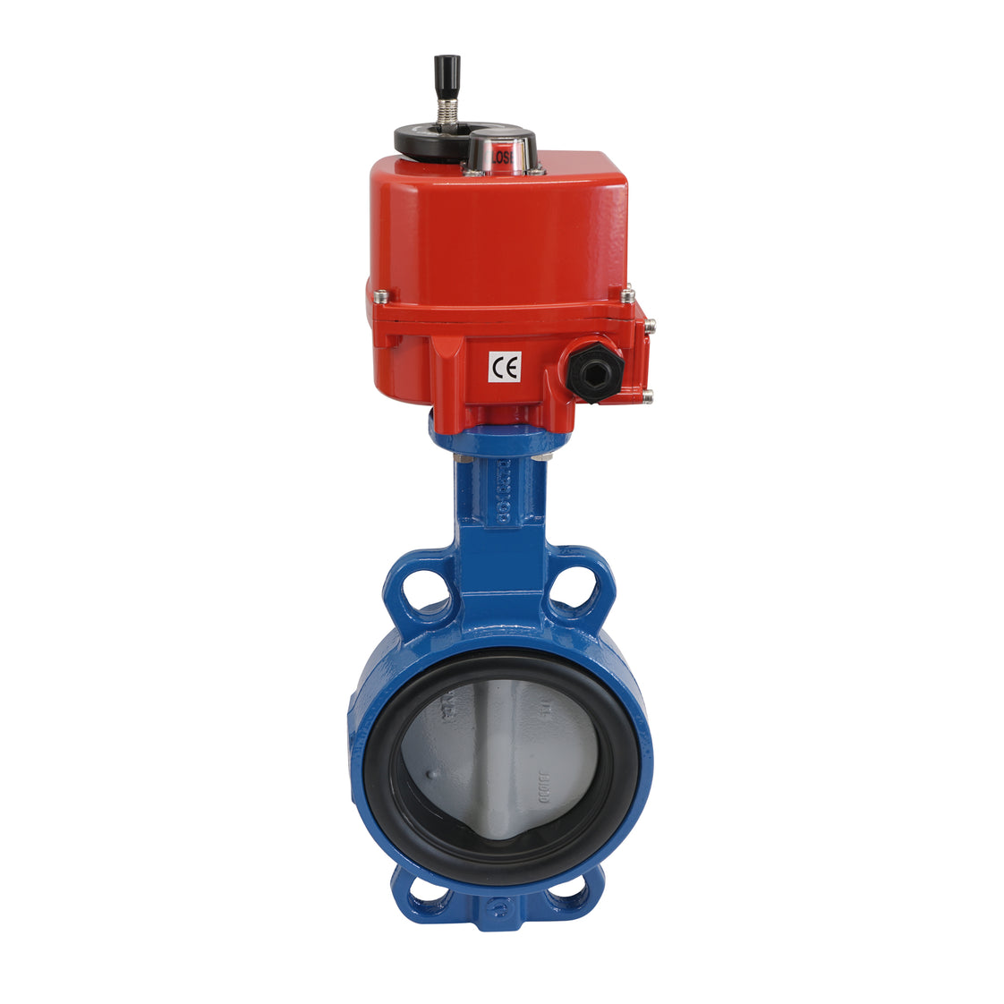 DN100 (4 inch) 24 V AC/DC on/off Electric Cast Iron A-H Butterfly Valve Wafer EPDM