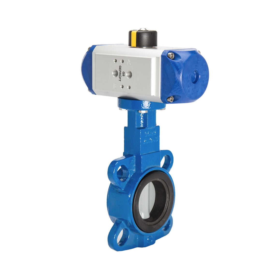 DN125 (5 inch) Wafer Pneumatic Butterfly Valve GG25-Stainless Steel-FKM Double Acting - BFLW