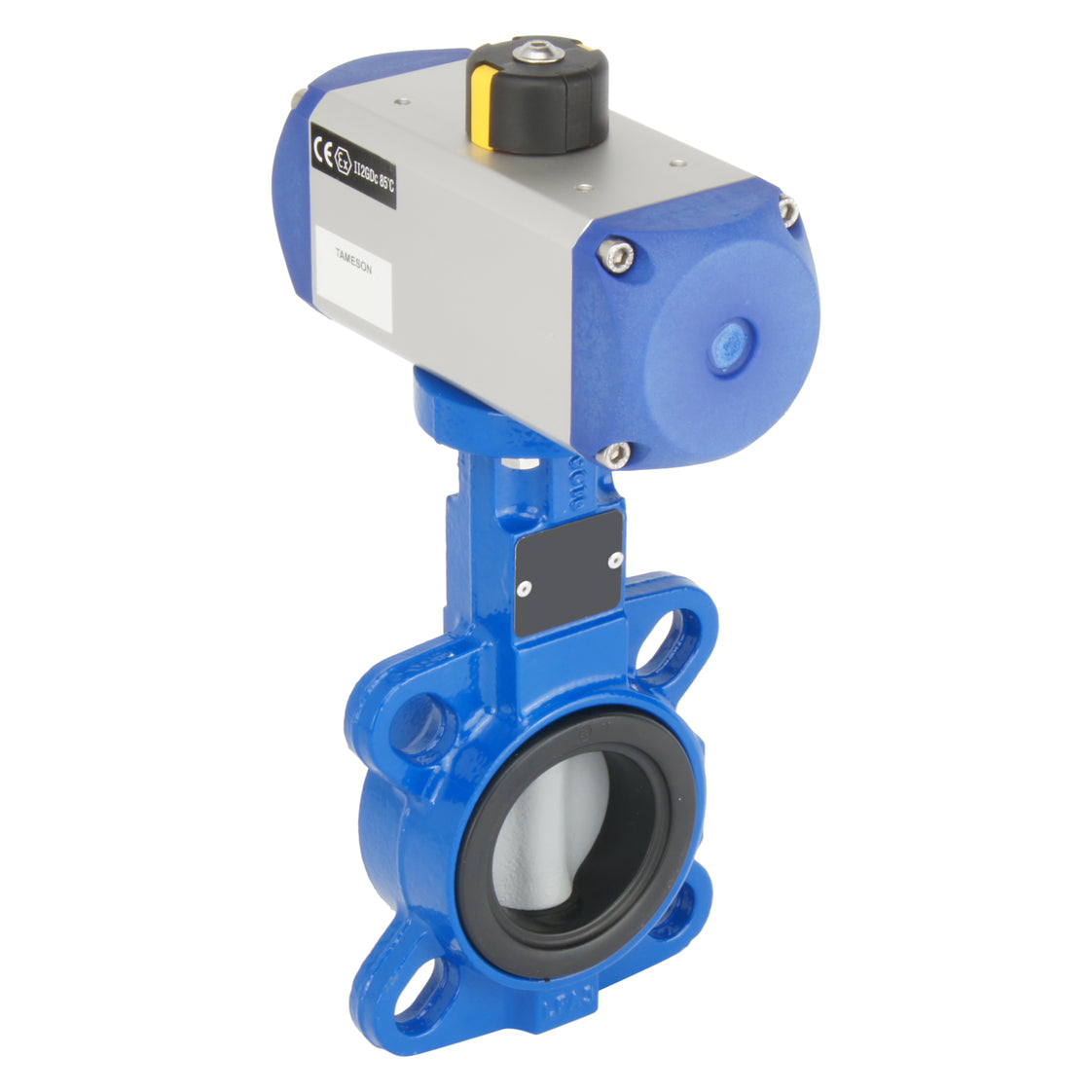 DN25 (1 inch) Wafer Pneumatic Butterfly Valve GG25-Stainless Steel-EPDM Spring Closed - BFLW