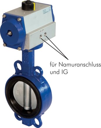 DN50 (2 inch) Wafer Pneumatic Butterfly Valve GG25-GGG40 polyamide-coated-EPDM Spring Closed - BFLW