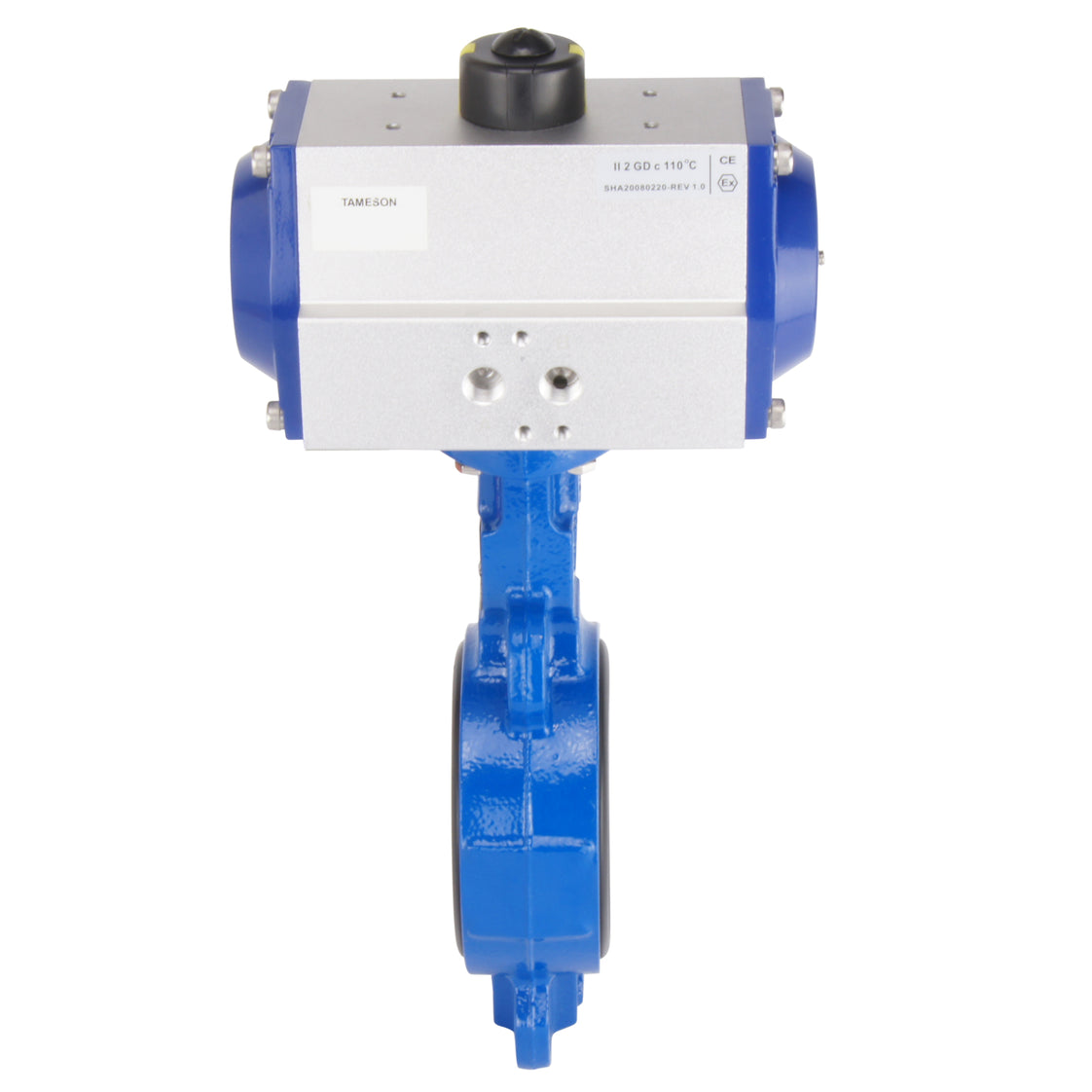DN50 (2 inch) Wafer Pneumatic Butterfly Valve GG25-GGG40 polyamide-coated-EPDM Spring Open - BFLW