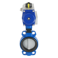 DN50 (2 inch) Wafer Pneumatic Butterfly Valve GG25-GGG40 polyamide-coated-EPDM Spring Open - BFLW