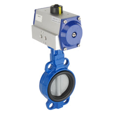 DN50 (2 inch) Wafer Pneumatic Butterfly Valve GG25-GGG40 polyamide-coated-NBR Spring Closed - BFLW