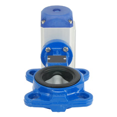 DN65 (2-1/2 inch) Wafer Pneumatic Butterfly Valve GG25-GGG40 polyamide-coated-NBR Double Acting - BFLW