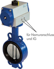 DN80 (3 inch) Wafer Pneumatic Butterfly Valve GG25-GGG40 polyamide-coated-EPDM Spring Closed - BFLW