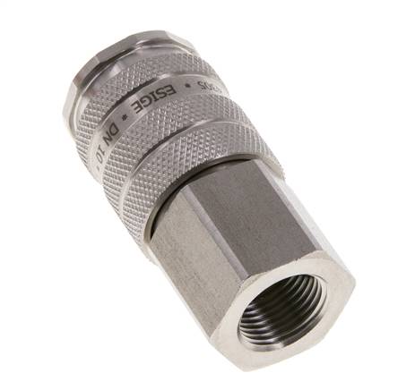 Stainless steel DN 10 Air Coupling Socket G 3/8 inch Female Double Shut-Off
