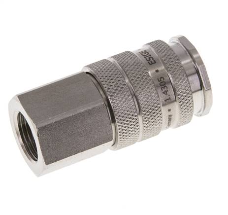 Stainless steel DN 10 Air Coupling Socket G 3/8 inch Female Double Shut-Off