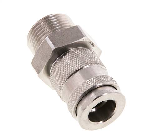 Stainless steel DN 10 Air Coupling Socket G 3/4 inch Male Double Shut-Off