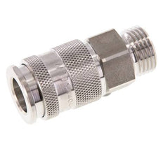 Stainless Steel 316L DN 10 Air Coupling Socket G 1/2 inch Male Double Shut-Off