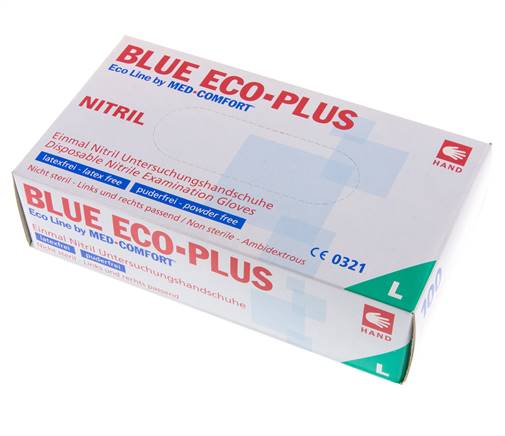 Disposable Gloves Powder-Free Nitrile Size L (100 Pieces) Covid
