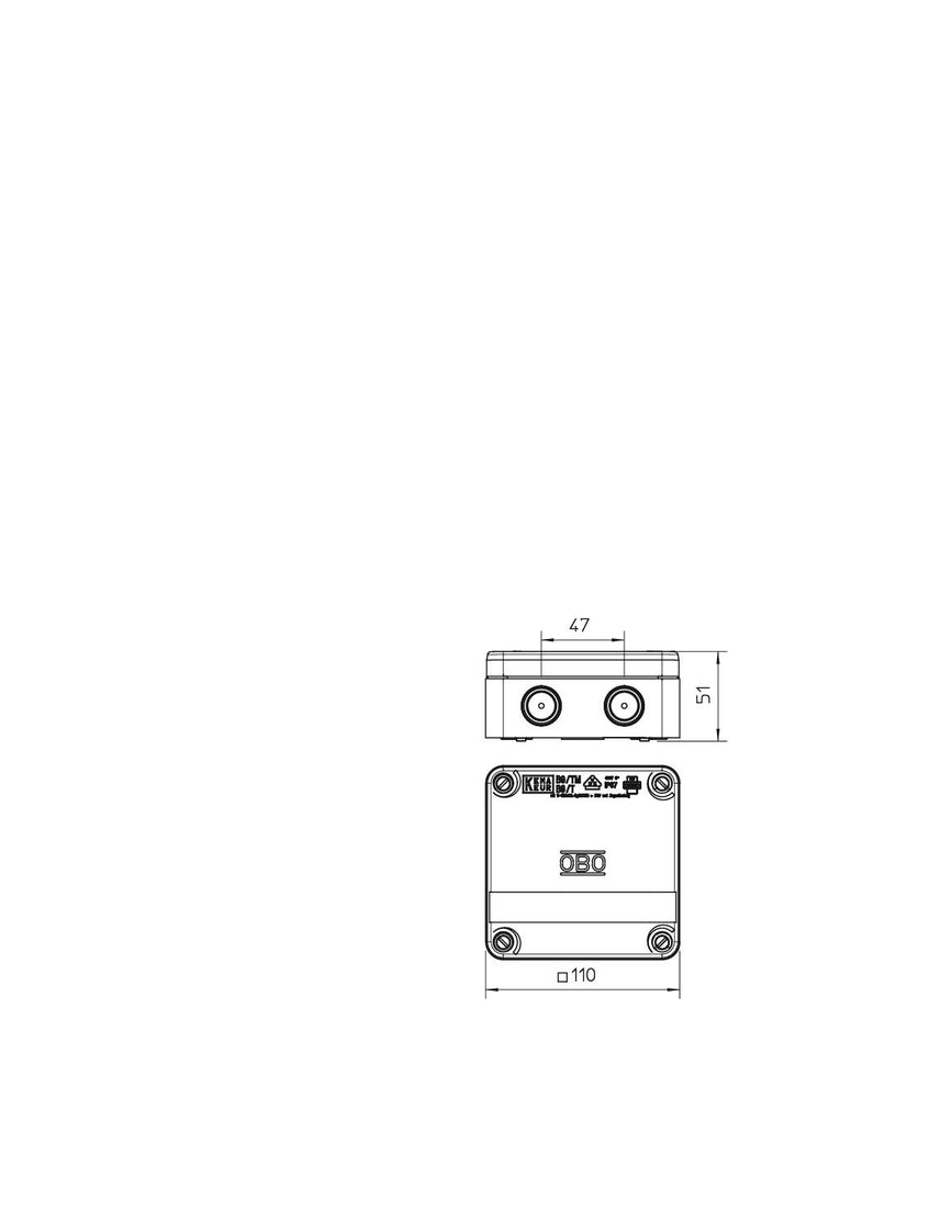 OBO B Surface mounted Wall/Ceiling Box - 2001810