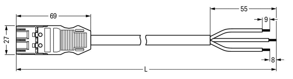 Wago Winsta Midi Patch Cord Adjustable Building Installation - 771-9993/206-102