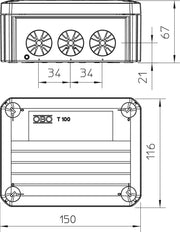OBO T-Box Surface Mounted Box Wall/Ceiling - 2007805
