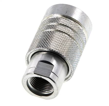 Steel DN 10 Hydraulic Coupling Socket 8 mm L Compression Ring ISO 7241-1 A/8434-1 D 16mm