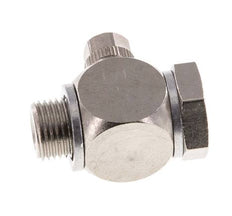 4.3x3 & G1/8'' Nickel plated Brass Banjo Push-on Fitting with Male Threads with O-ring Rotatable [10 Pieces]