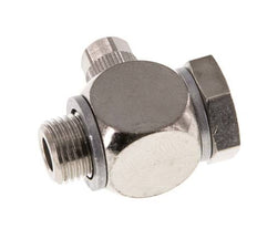 5x3 & G1/8'' Nickel plated Brass Banjo Push-on Fitting with Male Threads with O-ring Rotatable [10 Pieces]