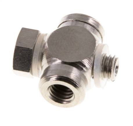 M5 Nickel plated Brass Tee Banjo Fitting with Male and Female Threads with O-ring [10 Pieces]
