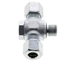 10L & M14x1.5 Zink plated Steel Tee Swivel Joint Cutting Fitting with Male Threads 315 bar NBR ISO 8434-1