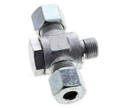 10S & M16x1.5 Zink plated Steel Tee Swivel Joint Cutting Fitting with Male Threads 400 bar NBR ISO 8434-1
