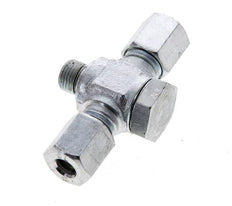 6L & G1/8'' Zink plated Steel Tee Swivel Joint Cutting Fitting with Male Threads 315 bar NBR ISO 8434-1