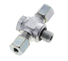 6S & G1/4'' Zink plated Steel Tee Swivel Joint Cutting Fitting with Male Threads 400 bar NBR ISO 8434-1