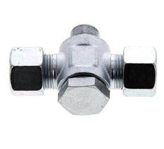 12S & G3/8'' Zink plated Steel Tee Swivel Joint Cutting Fitting with Male Threads 400 bar NBR ISO 8434-1