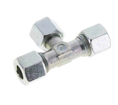 10L Zink plated Steel T-Shape Tee Cutting Fitting with Swivel 315 bar NBR Adjustable ISO 8434-1