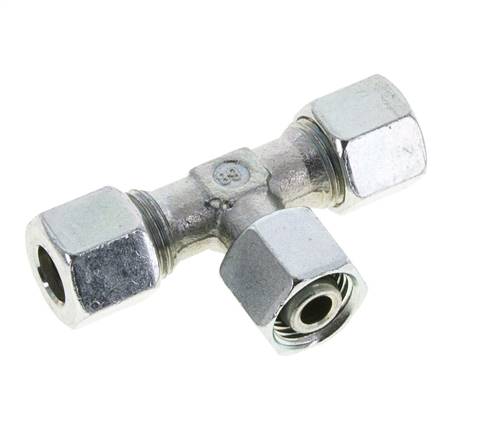 10L Zink plated Steel T-Shape Tee Cutting Fitting with Swivel 315 bar NBR Adjustable ISO 8434-1