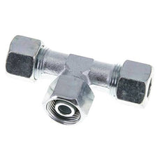12S Zink plated Steel T-Shape Tee Cutting Fitting with Swivel 630 bar NBR Adjustable ISO 8434-1