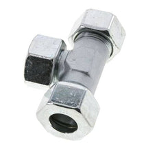 25S Zink plated Steel T-Shape Tee Cutting Fitting with Swivel 400 bar NBR Adjustable ISO 8434-1