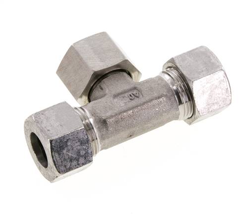 15L Stainless Steel T-Shape Tee Cutting Fitting with Swivel 315 bar FKM Adjustable ISO 8434-1