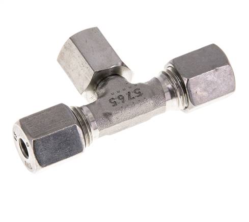 6S Stainless Steel T-Shape Tee Cutting Fitting with Swivel 630 bar FKM Adjustable ISO 8434-1