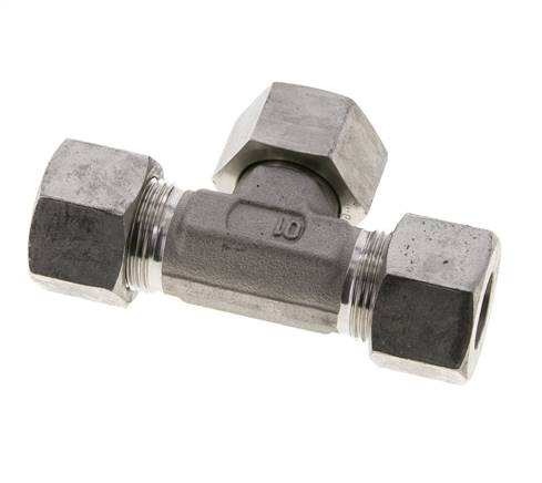 16S Stainless Steel T-Shape Tee Cutting Fitting with Swivel 400 bar FKM Adjustable ISO 8434-1